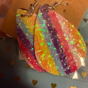 Sparkly earrings. Sold as a lot of 8 pairs